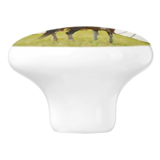 ヴィンテージのネイティブアメリカンの引出しのノブ セラミックノブ (側面)