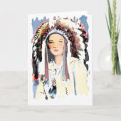 ヴィンテージのネイティブアメリカンの挨拶状 カード (正面)