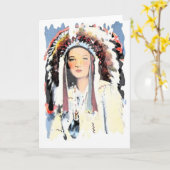 ヴィンテージのネイティブアメリカンの挨拶状 カード (黄色い花)