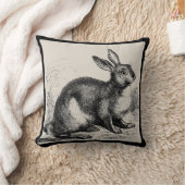 ヴィンテージのノウサギかジャックウサギ-あなたの色を選んで下さい- クッション (ブランケット)