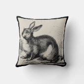 ヴィンテージのノウサギかジャックウサギ-あなたの色を選んで下さい- クッション (裏面)