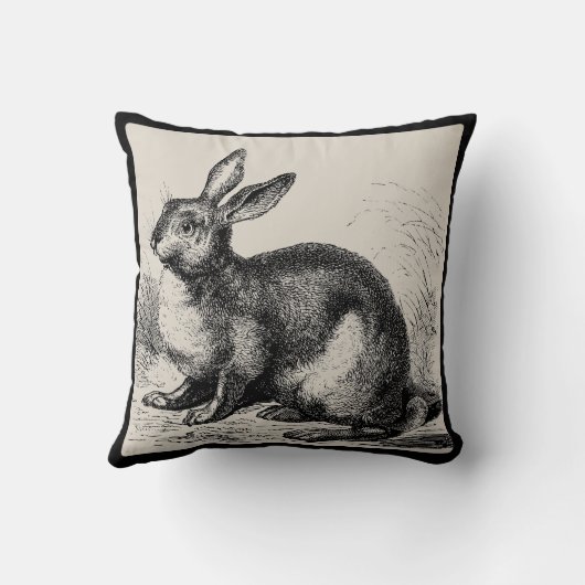 ヴィンテージのノウサギかジャックウサギ-あなたの色を選んで下さい- クッション (裏面)