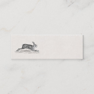 ヴィンテージのノウサギのバニーウサギのイラストレーション-ウサギ スキニー名刺