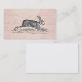 ヴィンテージのノウサギのバニーウサギのイラストレーション-ウサギ 名刺 (正面/裏面)