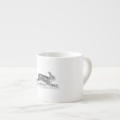 ヴィンテージのノウサギのバニーウサギの19世紀のイラストレーション エスプレッソカップ (正面右)