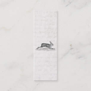 ヴィンテージのノウサギのバニーウサギの19世紀のイラストレーション スキニー名刺