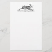 ヴィンテージのノウサギのバニーウサギの19世紀のイラストレーション 便箋 (正面)