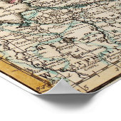 ヴィンテージのノルウェーとスウェーデンの地図(1717) ポスター (角)