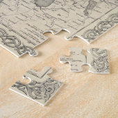 ヴィンテージのノルウェーとスウェーデンの地図（1856年） ジグソーパズル (側面)