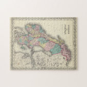 ヴィンテージのノルウェーとスウェーデンの地図（1856年） ジグソーパズル (横)