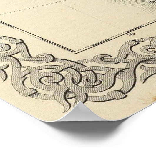 ヴィンテージのノルウェーとスウェーデンの地図（1856年） ポスター (角)