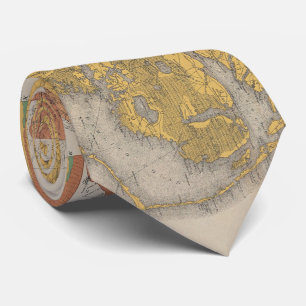 ヴィンテージのノースカロライナの地質地図(1887年) ネクタイ