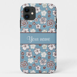 ヴィンテージのハイビスカスの花模様 iPhone 11 ケース