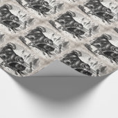 ヴィンテージのハスキーなそり犬の19世紀のハスキーのアラスカ州人犬 ラッピングペーパー (角)