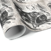 ヴィンテージのハスキーなそり犬の19世紀のハスキーのアラスカ州人犬 ラッピングペーパー (ロールコーナー)