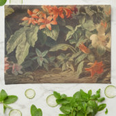 ヴィンテージのハチドリと花の植物界 キッチンタオル (折り畳み)