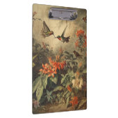 ヴィンテージのハチドリと花の植物界 クリップボード (右)