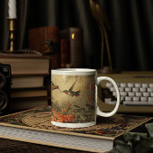 ヴィンテージのハチドリと花の植物界 コーヒーマグカップ