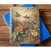 ヴィンテージのハチドリと花の植物界 ノートブック