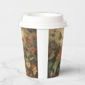 ヴィンテージのハチドリと花の植物界 紙コップ (右)