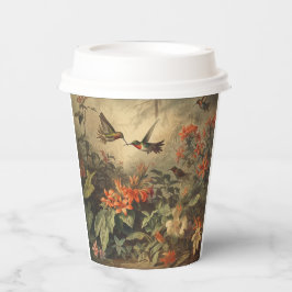 ヴィンテージのハチドリと花の植物界 紙コップ