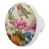 ヴィンテージのハチドリの友人の野生花 セラミックノブ (右)