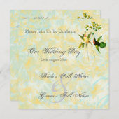 ヴィンテージのハチドリの結婚式招待状 招待状 (正面/裏面)