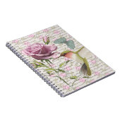 ヴィンテージのハチドリの蝶は上がり、 ノートブック (右側)