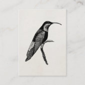 ヴィンテージのハチドリの鳥のイラストレーションのテンプレート 名刺 (正面)