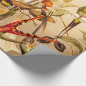 ヴィンテージのハチドリの鳥のハチドリの鳥の鳥 ラッピングペーパー (角)