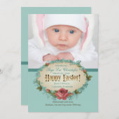 ヴィンテージのハッピーイースターの写真の誕生の発表 シーズンカード (正面/裏面)