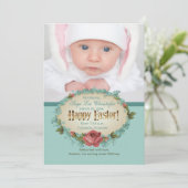 ヴィンテージのハッピーイースターの写真の誕生の発表 シーズンカード (スタンド正面)
