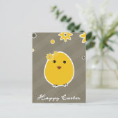 ヴィンテージのハッピーイースターの背景 シーズンポストカード (スタンド正面)
