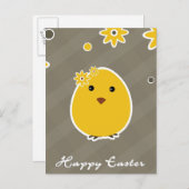 ヴィンテージのハッピーイースターの背景 シーズンポストカード (正面/裏面)