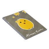 ヴィンテージのハッピーイースターの背景 ノートブック (右側)