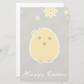 ヴィンテージのハッピーイースターの背景 便箋 (正面/裏面)