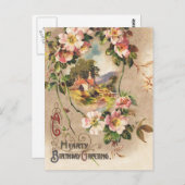 ヴィンテージのハッピーバースデーカードアート ポストカード (正面/裏面)