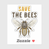 ヴィンテージのハニービーと一緒にミツバチを救おうステッカー シール (シート)