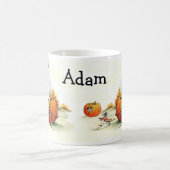 ヴィンテージのハロウィンのかわいくパーソナライズでカスタムなマグ コーヒーマグカップ (中央)