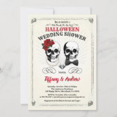 ヴィンテージのハロウィンのウェディングシャワーの招待 招待状 (正面)