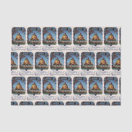 ヴィンテージのハロウィンのカボチャパーティーのティッシュ 薄葉紙 (正面)