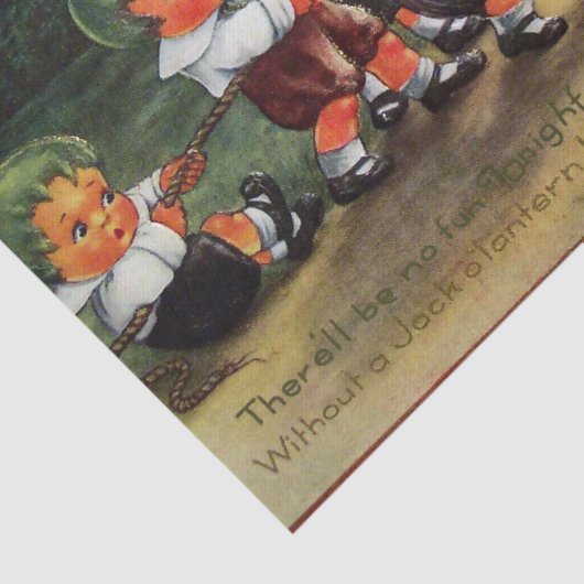 ヴィンテージのハロウィンのカボチャ子供のパーティーのティッシュ 薄葉紙 (詳細)