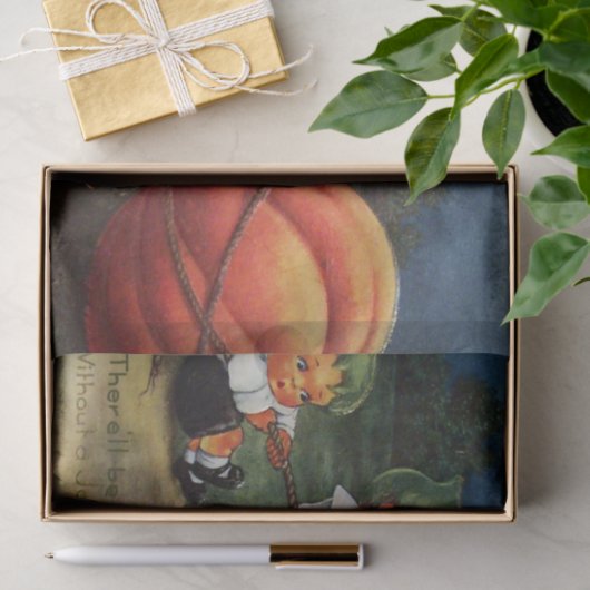 ヴィンテージのハロウィンのカボチャ子供のパーティーのティッシュ 薄葉紙 (ギフト)