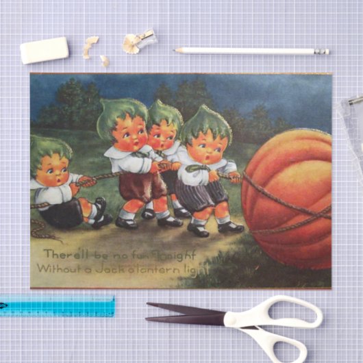 ヴィンテージのハロウィンのカボチャ子供のパーティーのティッシュ 薄葉紙 (クラフト)