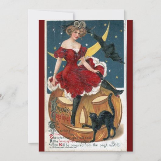 ヴィンテージのハロウィンのカボチャ招待状 招待状 (正面)