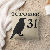 ヴィンテージのハロウィンのカラスの枕 クッション (ブランケット)