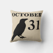 ヴィンテージのハロウィンのカラスの枕 クッション (裏面)