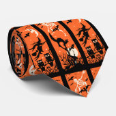 ヴィンテージのハロウィンのシルエットのイラストレーション ネクタイ (ロール)