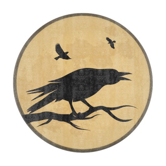 ヴィンテージのハロウィンのシルエットのデザイン カッティングボード (正面)