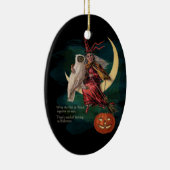 ヴィンテージのハロウィンのフクロウおよび魔法使いのオーナメント セラミックオーナメント (右)